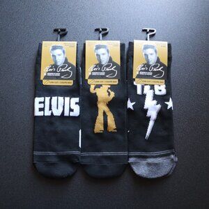 Men's 3 Pair Low Cut Elvis Presley Socks | OS